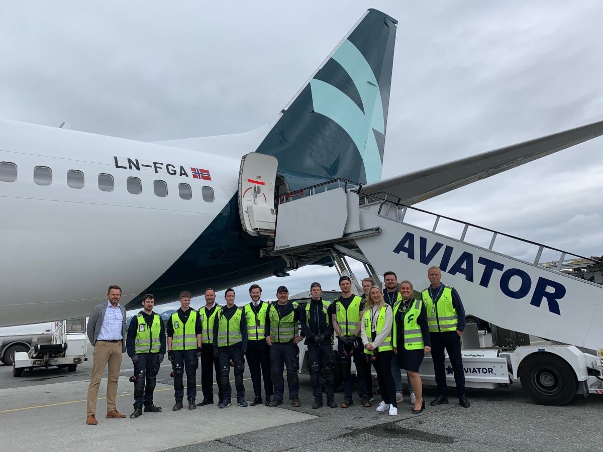 Aviator provides ground handling services for the first Flyr flight